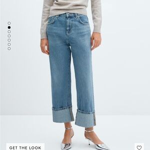 Mango Wideleg jeans with turned-up hem
